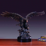 Bronze Finish 21" Eagle Searching Prey Sculpture