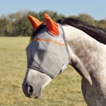 Cashel Crusader Fly Mask Standard EARS - Orange Animal Rescue