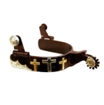 Gold and Silver Crosses Antique Brown Youth Spur