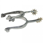 Stainless Walking Horse Spurs with Rowel and Offset Shank