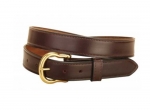 Tory Leather 1 1/4"  Bridle Leather Doubled and Stitched Belt