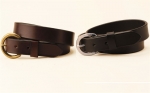 Tory Leather 1 1/4" Plain Strap Belt with Round Buckle