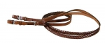 Tory Leather 60" Plaited Rein with Hook and Stud Bit Ends