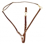 Tory Leather Adjustable Training Martingale with Neck Strap with Brass Hardware