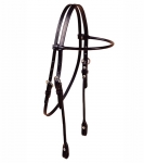 Tory Leather Bridle Leather Rolled Brow Band Headstall
