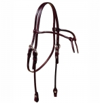 Tory Leather Bridle Leather Rolled Brow Knot Headstall