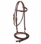 Tory Leather Brow Band Pony Headstall & Matching Reins Set