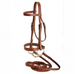 Tory Leather Hunt Bridle with Laced Reins and Hook and Stud Bit Ends