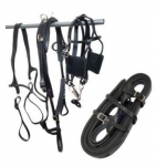 Tory Leather Pony Driving Harness with Brass Hardware