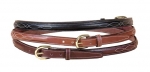Tory Leather Raised 3/4" Leather Belt with Fancy Stitching