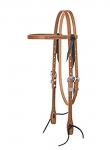 Weaver Leather Golden Brown Harness Leather Browband Headstall, Rasp