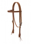 Weaver Leather Hand Tooled Browband Headstall with Heart Border