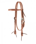 Weaver Leather Russet Harness Leather Browband Headstall, Cross